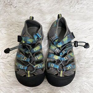 Keen Hiking Sandals LittleKids Size 12 Closed Toe Adjustable Tie Dye Yellow Blue